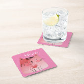 ピンクのニャーネコ ペーパーコースター (インサイチュ)