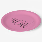 ピンクのニャーネコ ペーパープレート (アングル)