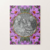 ピンクのニューイングランドのアスター花あなたの写真を追加 ジグソーパズル (縦)