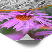 ピンクのニューイングランドのアスター花あなたの写真を追加 ポスター (角)