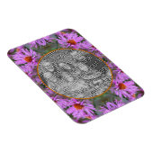 ピンクのニューイングランドのアスター花あなたの写真を追加 マグネット (右側)