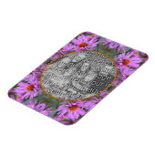 ピンクのニューイングランドのアスター花あなたの写真を追加 マグネット (左側)