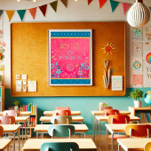 ピンクのニューインスパイアデイの引用文フローラのインスピレーション ポスター