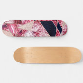 ピンクのネイビーグリッター瑪瑙フォイル幾何三角形 スケートボード (横)