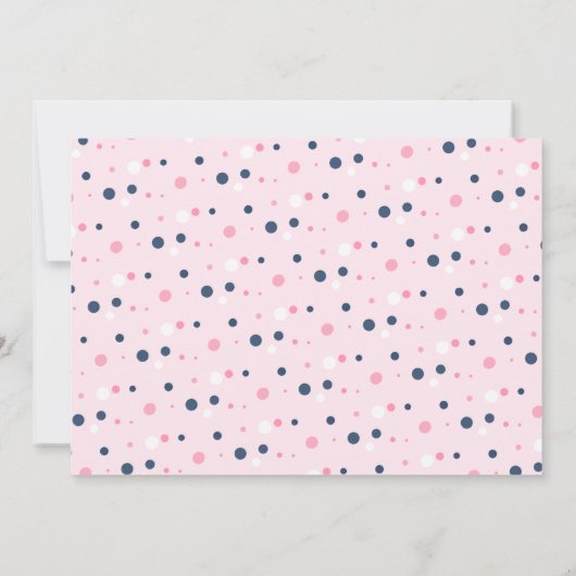 ピンクのネイビーブルーエスニックガール航海のベビーシャワー 招待状 (裏面)