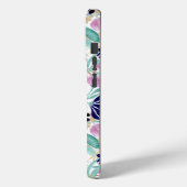 ピンクのネイビーブルー金ゴールド水彩花パターン Case-Mate iPhoneケース (裏面 / 左)