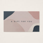 ピンクのネイビーモダンブルー抽象芸術形状ギフトカード (正面)