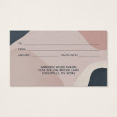 ピンクのネイビーモダンブルー抽象芸術形状ギフトカード (裏面)