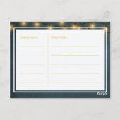 ピンクのネイビー金ゴールドロマンチックな花嫁になるレシピカード ポストカード (裏面)