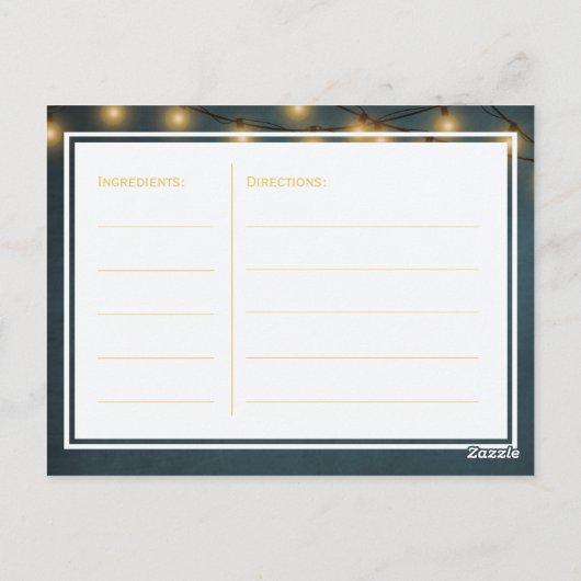 ピンクのネイビー金ゴールドロマンチックな花嫁になるレシピカード ポストカード (裏面)
