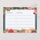 ピンクのネイビー金ゴールドロマンチックな花嫁になるレシピカード ポストカード (裏面)