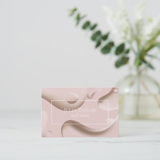 ピンクのネイルアーティストマーケティングクライアントの報酬 ロイヤリティカード (スタンド正面)