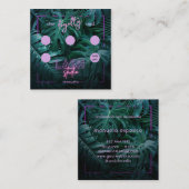 ピンクのネオンの熱帯まつげビジネス ロイヤリティカード (正面/裏面)