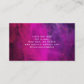 ピンクのネオンを詳述する洗車&自動車 名刺 (裏面)