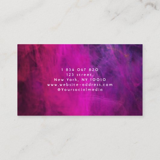 ピンクのネオンを詳述する洗車&自動車 名刺 (裏面)