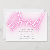 ピンクのネオンエレガントラグラデーションッド写真パーティー 招待状 (裏面)