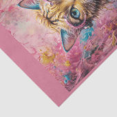 ピンクのネオンサイバパンク野良猫 薄葉紙 (詳細)