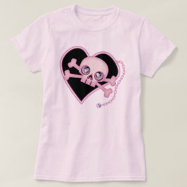 ピンクのネオンスカル Tシャツ
