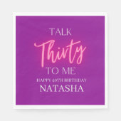 ピンクのネオントーク30 To Me 30th Birthdayパーティー スタンダードランチョンナプキン (正面)