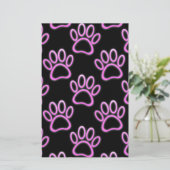 ピンクのネオンドッグポープリント 便箋 (スタンド正面)