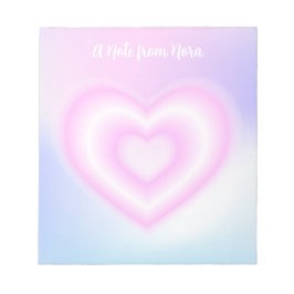 ピンクのネオンハート ノートパッド