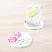 ピンクのネオンヒマワリの卒業 コースター (側面)