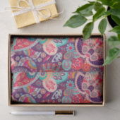 ピンクのネオンペイズリーの花柄パターン 薄葉紙 (ギフト)