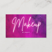 ピンクのネオンメイクアップアーティスト 名刺 (正面)