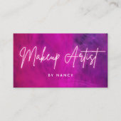 ピンクのネオンメイクアップアーティスト 名刺 (正面)