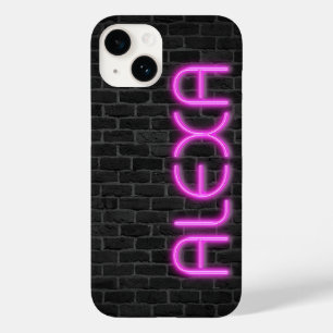 ピンクのネオンライトのアレクサ Case-Mate iPhone 14ケース