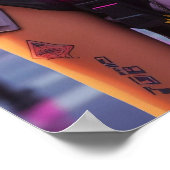 ピンクのネオン未来的サイバーパンクガール ポスター (角)