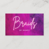 ピンクのネオン編み 名刺 (正面)