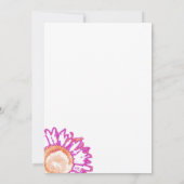 ピンクのネオン花誕生日パーティー 招待状 (裏面)