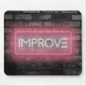 ピンクのネオン記号のマウスパッドを改善 マウスパッド (正面)