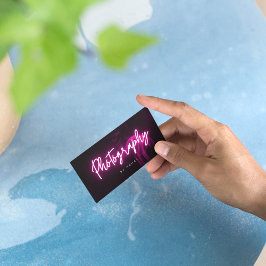 ピンクのネオン&スモーク撮影スクリプト 名刺