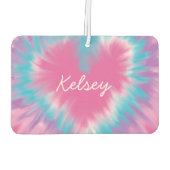 ピンクのネクタイ染カスタム料ハート空気清潔剤、新車 カーエアーフレッシュナー (裏面)