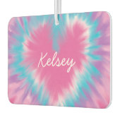 ピンクのネクタイ染カスタム料ハート空気清潔剤、新車 カーエアーフレッシュナー (左)