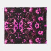 ピンクのノウチラス化石シェルパターン フリースブランケット (正面(横))