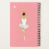 ピンクのノートに美しいバレエダンサー ノートブック (裏面)