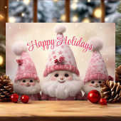 ピンクのノーム クリスマスカード