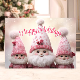 ピンクのノーム クリスマスカード