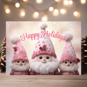 ピンクのノーム クリスマスカード