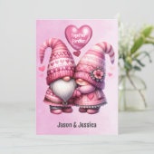 ピンクのノーム バレンタイン カップル フラット シーズンカード (スタンド正面)