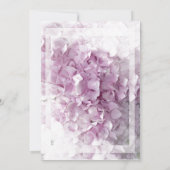 ピンクのハイドランジアの花のベビーシャワー 招待状 (裏面)