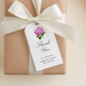 ピンクのハイドランジア エレガント ベビーシャワー 感謝 ギフトタグ