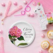 ピンクのハイドランジア ピンクの花 ピンクのバラ ペーパープレート