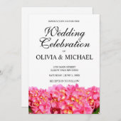 ピンクのハイドランジア ピンクの花 ピンクの花 ウェディング 招待状 (正面/裏面)