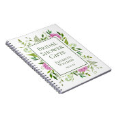 ピンクのハイドランジア ブライダルシャワーのギフト ノートブック (右側)