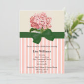 ピンクのハイドランジア ブライダルシャワー 招待状 (スタンド正面)