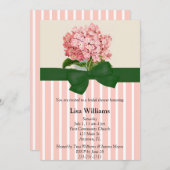 ピンクのハイドランジア ブライダルシャワー 招待状 (正面/裏面)